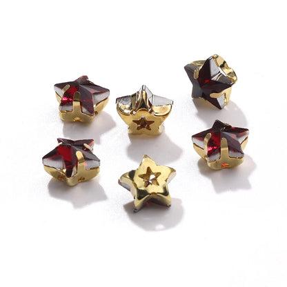 Hot Selling Acmore Crystal 10mm Star Pointback Glass Claw Drill Shiny Rhinestones Charms DIY Accessories for Dress & Clothing