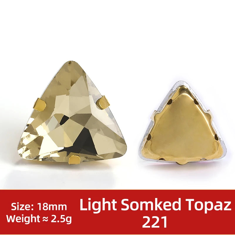 Acmore Crystal  New Fashion Apparel Wedding Shoes Diy Accessories Hand - Sew-on Diamond Triangle Glass Claw Rhinestones Jewelry