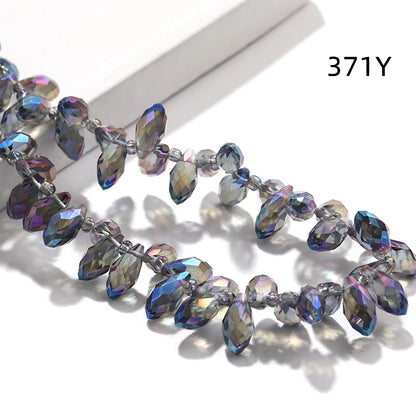 Acmore Crystal   6*12MM Water Drop Faceted Crystal Glass Beads Accessories for Bracelet Making 12 Colors  Loose Stone Glass Crafts