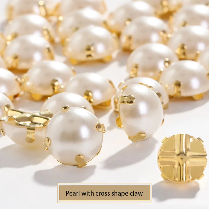 Acmore Crystal Hot Selling High Quality Loose Pearls With Cross Shape Claw Bead for Jewelry Making Supplies DIY Decoration Accessories