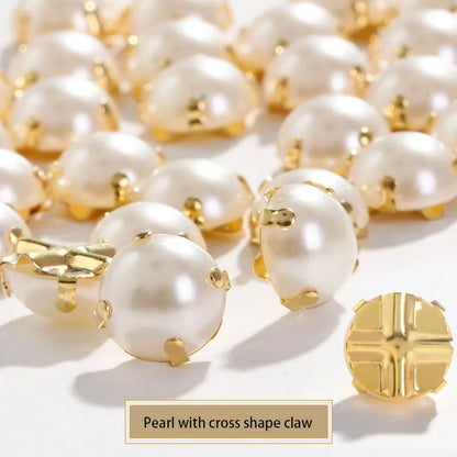 Acmore Crystal Hot Selling High Quality Loose Pearls With Cross Shape Claw Bead for Jewelry Making Supplies DIY Decoration Accessories