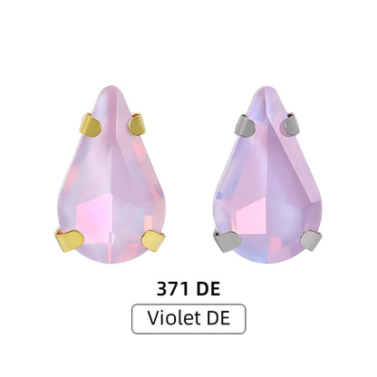 Acmore Crystal High Quality Colors Faceted Glass Stones Drop Claws Flatback Rhinestone Jewelry Art Garment Accessories