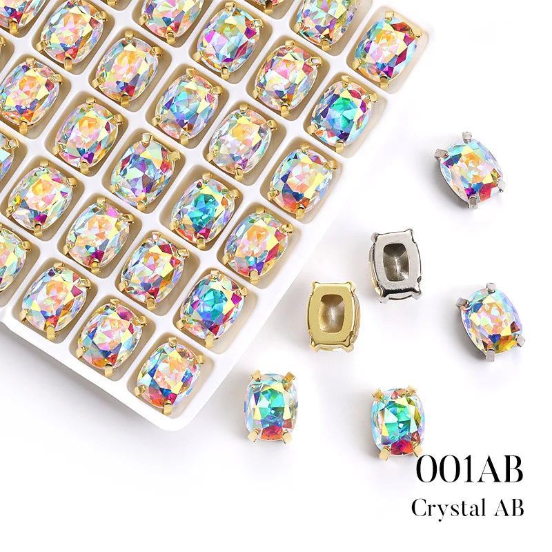 Acmore Crystal High Quality Pillow Shaped Copper Claws Crystal Rhinestones for Sewing Accessories