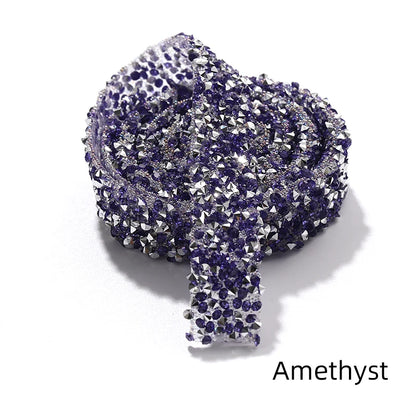 Acmore Crystal High Quality 1.2cm Trim Strass Chain Resin Crystal AB Hot Fix Rhinestones DIY Belt Wedding Dress Garment Craft