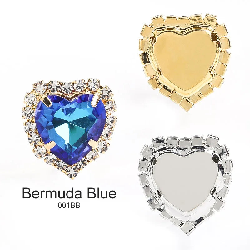Acmore Crystal Flat Back Heart Crystal Rhinestone Flatback Sewing Supplies Stones for Diy Clothing DIY Nail Supplies
