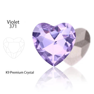 Acmore Crystal High Quality K9 Glass 8-27mm Heart Shape Point Back DIY Decoration Accessories Press on Nail Art Supplies Rhinestones