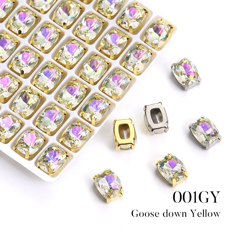Acmore Crystal High Quality Pillow Shaped Copper Claws Crystal Rhinestones for Sewing Accessories