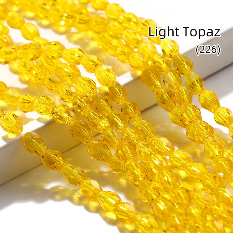 Acmore Crystal  6*8MM Water Drop Loose Stone Glass Crafts Waist Faceted  Crystal Beads Jewelry Finding Accessories for Necklace Earring
