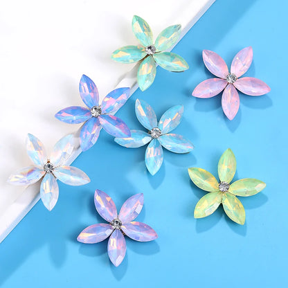 Acmore Crystal High Quality Point Back Navette Alloy Flower Shapes Point Back Rhinestones Loose Glass Stone Design Dress Clothing