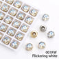 Acmore Crystal High Quality Cushion Shape Crystal Glass Sew on Copper Claw Rhinestones for Clothes Bags Sewing Accessories