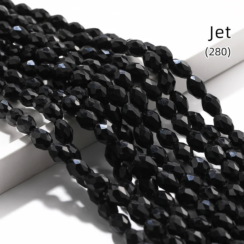 Acmore Crystal  6*8MM Water Drop Loose Stone Glass Crafts Waist Faceted  Crystal Beads Jewelry Finding Accessories for Necklace Earring