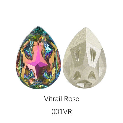 Acmore Crystal New Design Star Meteorite K9 Glss Drop Shape Pointback Crystal Beads Fancy Rhinestones for Bracelete Making Shoes Accessories