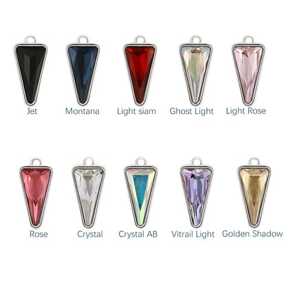 Acmore Crystal Fancy Derlta Shaped High Quality K9 Glass Alloy Pendant Necklace Jewelry Making Crystal Stone Earring Brooch Accessories