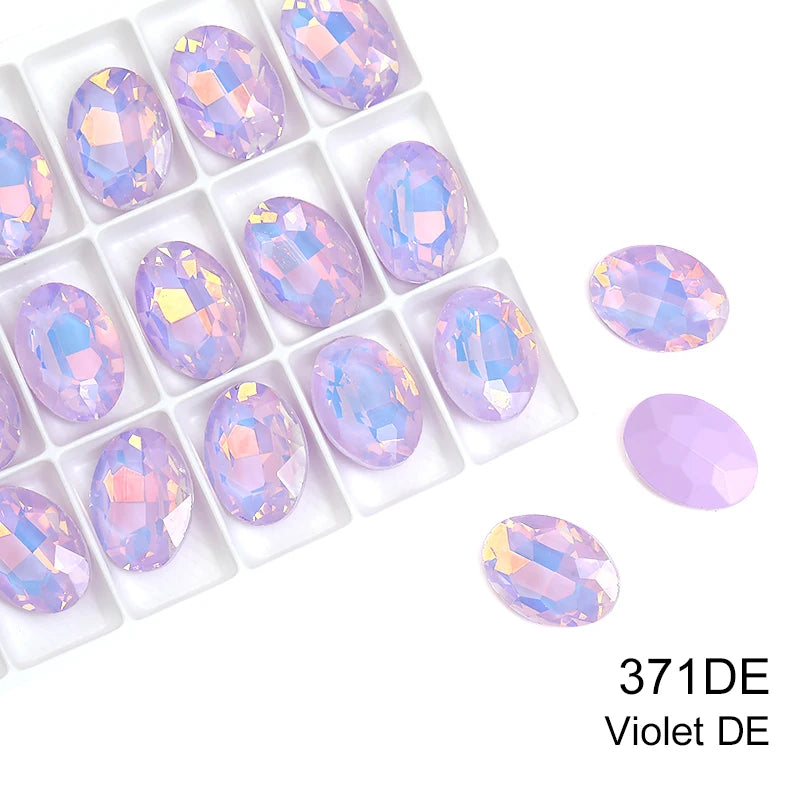 Acmore Crystal Hot Sale Opal Mocha Oval Shape New Design Loose Stones Color Point Back Loose Rhinestone Clothing Accessories DIY