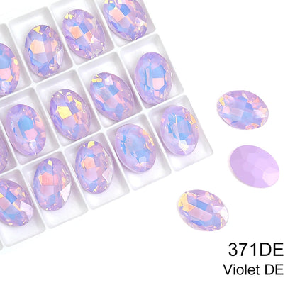 Acmore Crystal Hot Sale Opal Mocha Oval Shape New Design Loose Stones Color Point Back Loose Rhinestone Clothing Accessories DIY