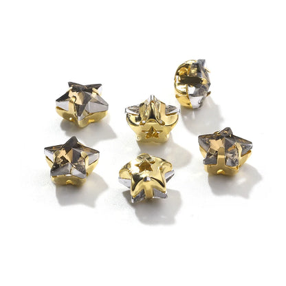 Hot Selling Acmore Crystal 10mm Star Pointback Glass Claw Drill Shiny Rhinestones Charms DIY Accessories for Dress & Clothing