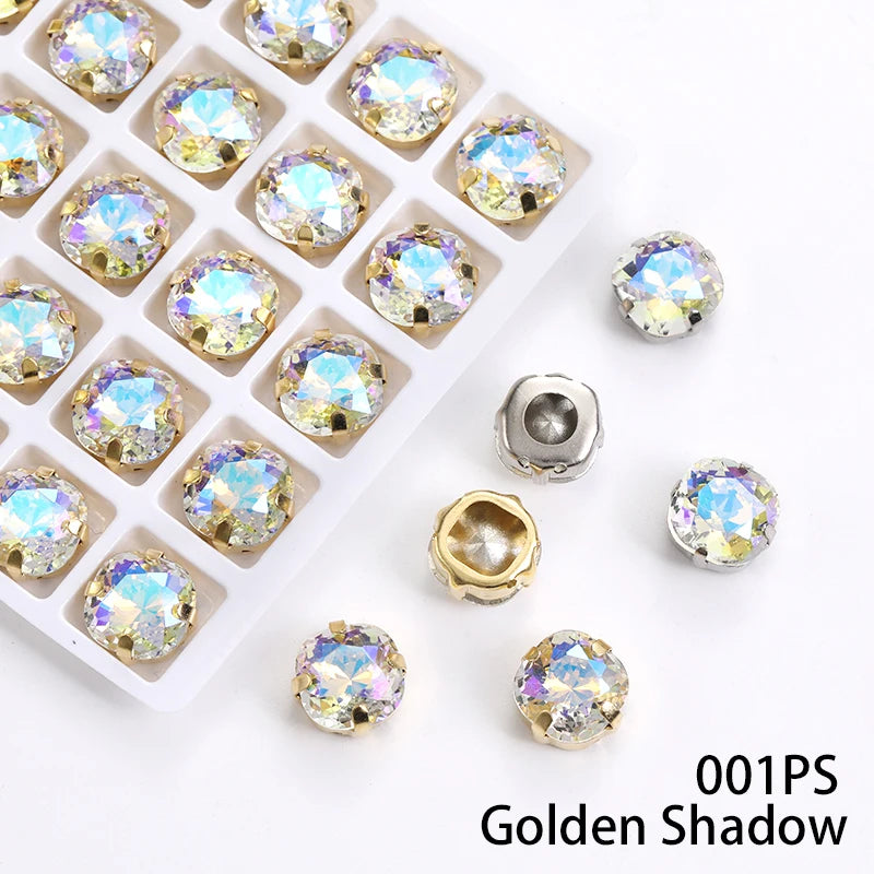 Acmore Crystal High Quality Cushion Shape Crystal Glass Sew on Copper Claw Rhinestones for Clothes Bags Sewing Accessories