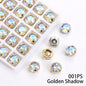 Acmore Crystal High Quality Cushion Shape Crystal Glass Sew on Copper Claw Rhinestones for Clothes Bags Sewing Accessories