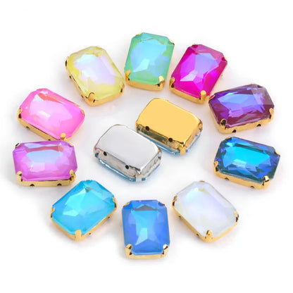 Rectangular Octagon Mk Fluorescent Claw Rhinestone Arts Crafts Glass Crystal Stone Claw Rhinestone