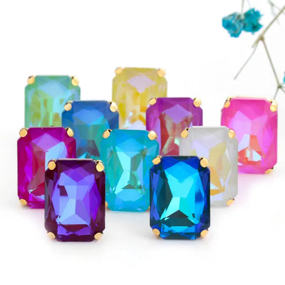 Rectangular Octagon Mk Fluorescent Claw Rhinestone Arts Crafts Glass Crystal Stone Claw Rhinestone