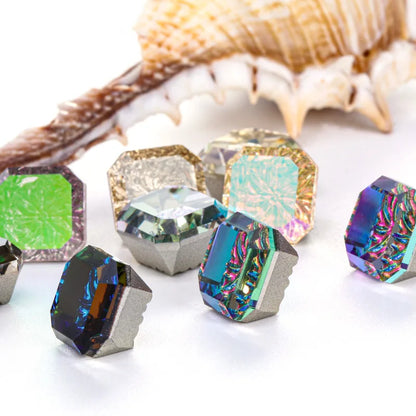 10mm Luxury Relief Princess Octagon Stones Customized Diamonds Glass Princess Shape Diamond Square Rhinestone