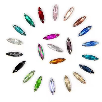 Navette Crystal Fancy Stone With D Claw Setting for Sew on Wedding Dress