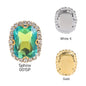 Acmore Crystal Gold Bottom High Quality 13*18mm Rhinestone Beads With Claw Sew on Glass Crystal Stone for DIY Design Accessories