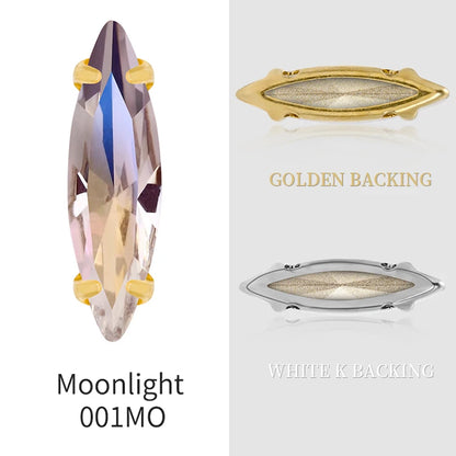 20 Colors Rhinestones Claw Settings Sew on Stones Crystal Rhinestones Gold Navette Claw Stones Navette Claw Stones