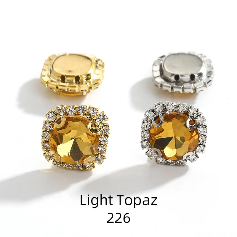 Acmore Crystal Wholesale Cheap Price Round Shape Glass Rhinestone With Claw Setting Stone for Garment Decoration