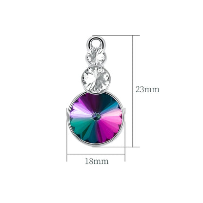 Acmore Crystal Triple Rivoli Shaped Shiny 9 Colors K9 Glass Crystal Stone Alloy Pendant for Bracelet Necklace Earring DIY Accessories