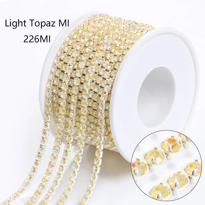 Acmore Crystal Hot Sale SS4-SS12 MI Series Color Shiny Round Stone Glass Silver Claw Rhinestones Chain Art Supplies DIY Accessories