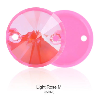 Acmore Crystal New MI Series Rivoli Shaped Round High Quality 3d K9 Glass Sew on Crystal Stones Rhinestone DIY Accessories