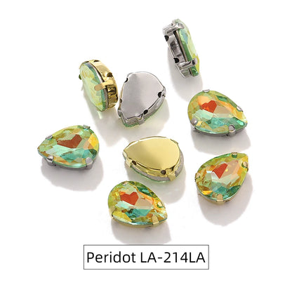 Acmore Crystal New Arrival LA Series Waterdrop Shape Stainless Steel Claw Setting Piont Back Crystals Sew on Beads for Jewelry