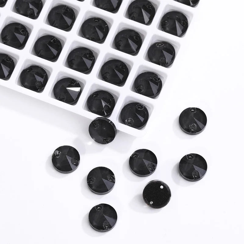 Acmore Crystal 3200 Rivoli Mocha Colors Diamond Flat Back Sew on Crystal Stones K9 Glass Rhinestones for Garment Shoes Bags Clothing