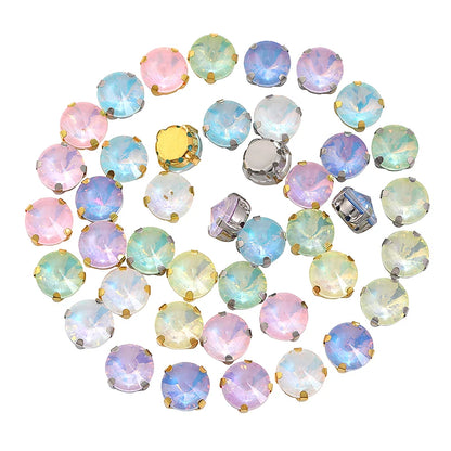 Acmore Crystal Hot Sales Loose Crystal Stone Rivoli Shape With Four Claws Sew on Decoration Jewelry Art Diy Accessories