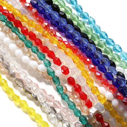 Acmore Crystal  6*8MM Water Drop Loose Stone Glass Crafts Waist Faceted  Crystal Beads Jewelry Finding Accessories for Necklace Earring