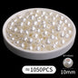 Acmore Crystal Wholesale Pearl Jewelry Beads White Abs Plastic Decoration Pearl Round Loose Pearls in Bulk With Holes