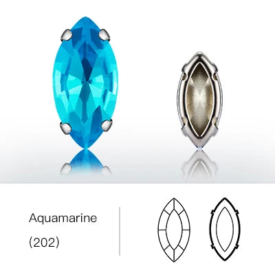Acmore Crystal Navette Sew on Rhinestone With Setting for DIY Apparel Decoration