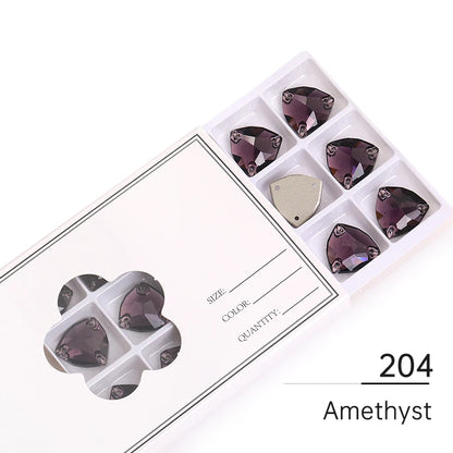 Acmore Crystal Fat Triangle Hot Selling DIY Shiny Crystal K9 Glass Sew on Rhinestone Fancy Stones Strass for Wedding Dress Decoration