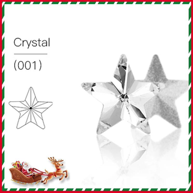 Acmore Crystal Christmas Series Star Shaped Crystal Stone Pointback Rhinestones Glass Nail Art Supplies Jewelry Decoration Diy Strass