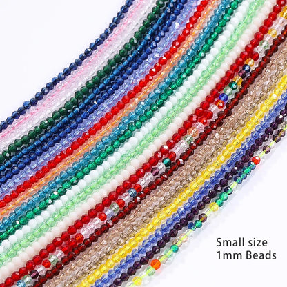 Acmore Crystal 1mm 20 Colors Loose Crystal Stones Jewelry Making Crafts Waist Necklace Earring Flat Beads DIY Deco Accessories