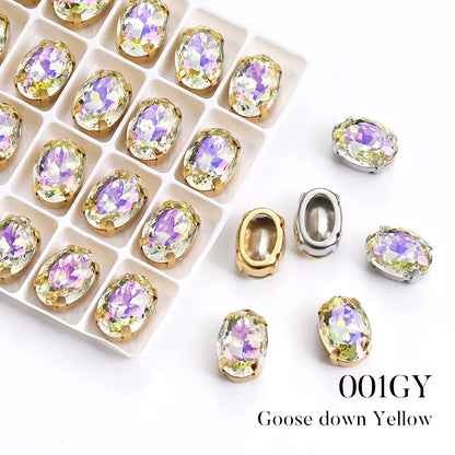Acmore Crystal High Quality Oval Shape Nest Face Glass Stone  Claw Rhinestone for Jewelry Making  Accessories