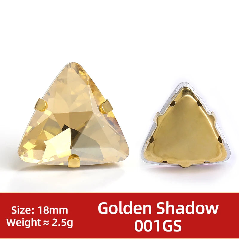 Acmore Crystal  New Fashion Apparel Wedding Shoes Diy Accessories Hand - Sew-on Diamond Triangle Glass Claw Rhinestones Jewelry