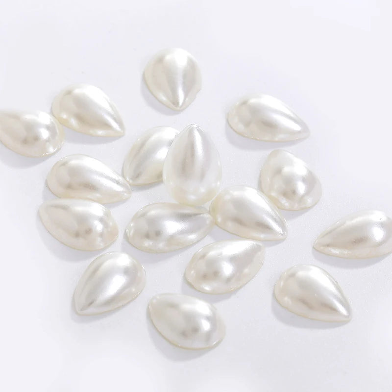 Acmore Crystal Drop Shaped Wholesale in Bulk Loose Pearling Flatback Semicircle Pearls Beads for Nail Art DIY Decor Garment Bags Shoes