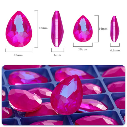 Colorful Drop Rhinestone Sewing Mocha Fluorescent Drop Crystal Stones for Clothes Jewelry Making Garment Decoration Rhinestones