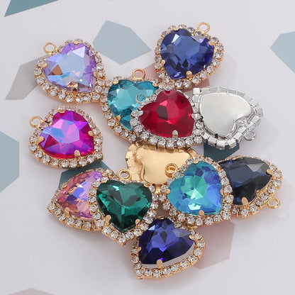 Heart Single Hanging Crystal Buckle Edge Hand - Sewn Diamond Hair Accessories Headdress Clothing Claw Rhinestone Accessories