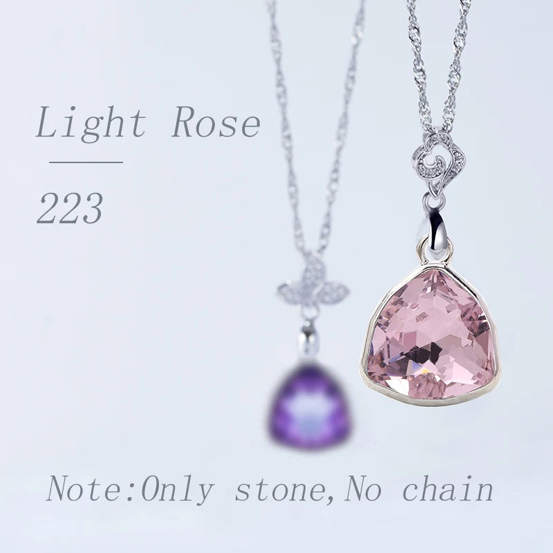 Acmore Crystal Fat Triangle Shape Shiny Color Stone Alloy Back Pendant Necklace Diy for Brooch Earring Brooch Bracelet Hair Accessories