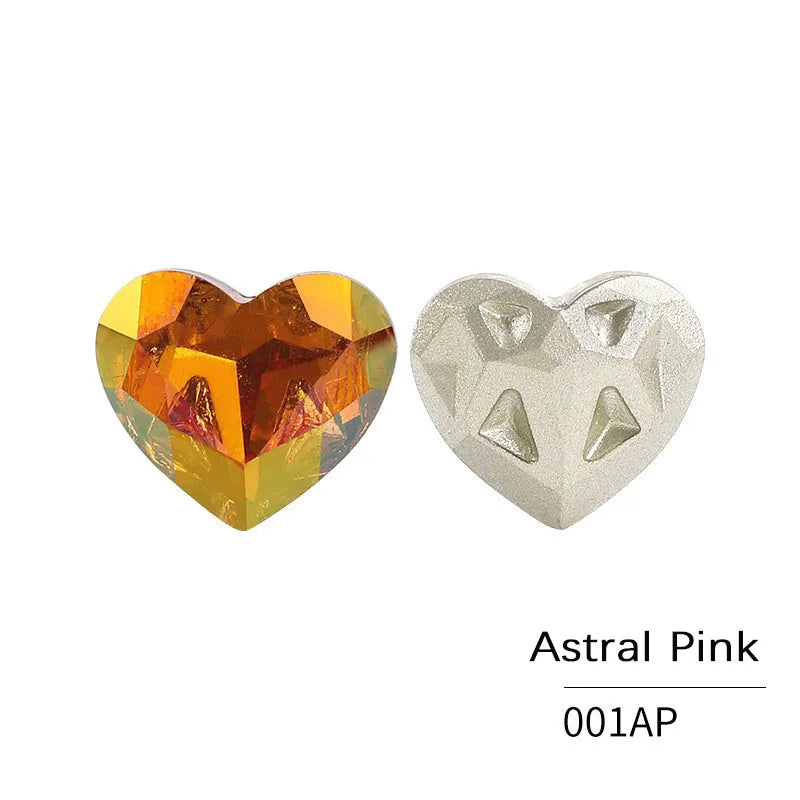 Acmore Crystal New Design Heart Shape K9 Glass Beads Point Back Fancy Loose Rhinestone for Clothing Accessories Wedding Dress