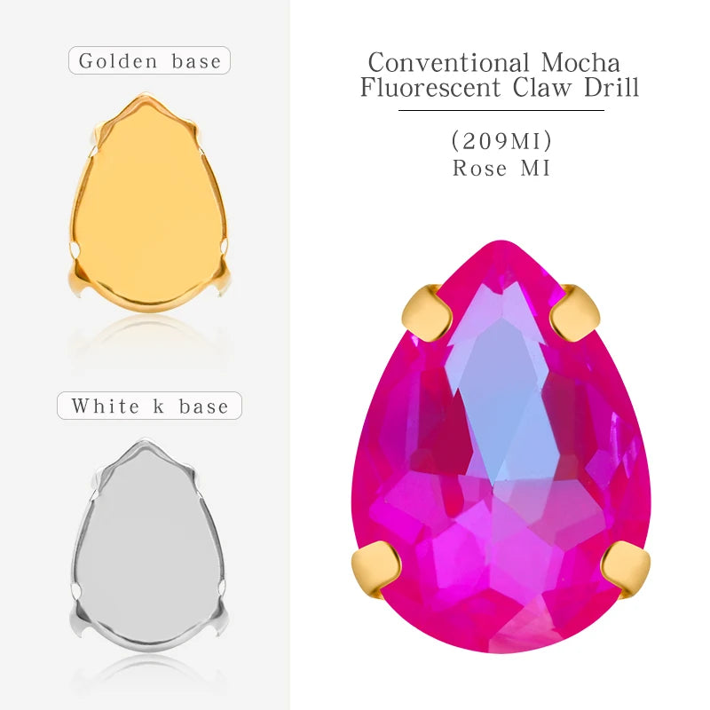 Metal Base Garment Decoration Glass Sew on Crystal Claw Rhinestone for Clothes Weeding Making Accessories