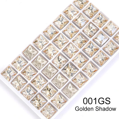 Acmore Crystal Square Shape Star Meteorite Series 12 /18mm K9 Glass Pointback Crystal Stones Rhinestones for Jewelry Making Garment